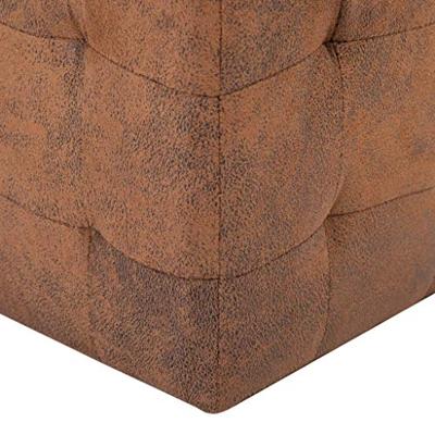 VidaXL Poef 2 st 30x30x30 cm kunstsuède bruin VidaXL Poef 2 st 30x30x30 cm kunstsuède bruin