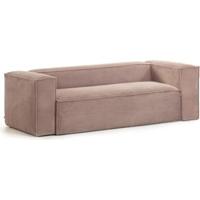 Kave Home 3-zits Bank 'Blok' Rib, kleur Roze - thumbnail