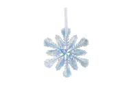 Kersthanger sneeuwvlok kunststof 11 cm blauw - thumbnail