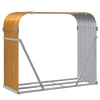 VidaXL Haardhoutopslag 120x45x100 cm gegalvaniseerd staal houtlook - thumbnail