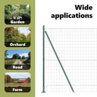 VidaXL Hek met paal groen 1,5 x 10 m staal - thumbnail