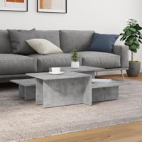 Salontafels 2 st bewerkt hout betongrijs - thumbnail