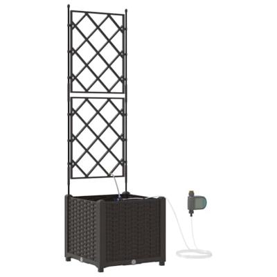 VidaXL Tuin bloempot bruin 40 x 40 x 142 cm staal