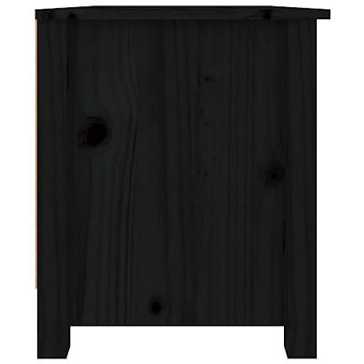 VidaXL Schoenenkast 70x38x45,5 cm massief grenenhout zwart