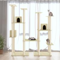 VidaXL Kattenmeubel met sisal krabpalen 174 cm crèmekleurig - thumbnail