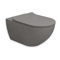 Royal Plaza Belbo wandcloset - 55cm - cycloneflush - zonder spoelrand - met toiletzitting - antracite SW1127092 / SW1075544 - thumbnail