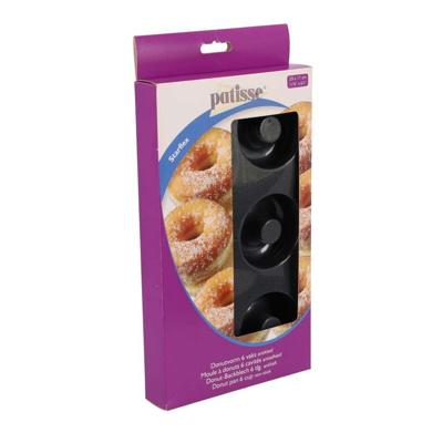 Patisse Donutvorm 6 Vaks 29x17 cm Zwart/Siliconen Patisse Donutvorm 6 Vaks 29x17 cm Zwart/Siliconen