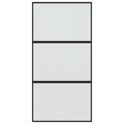 Schuifdeur 102,5x205 cm gehard glas en aluminium zwart