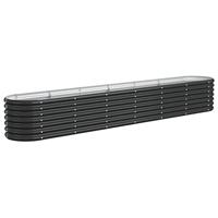 Plantenbak 260x40x36 cm gepoedercoat staal antracietkleurig - thumbnail