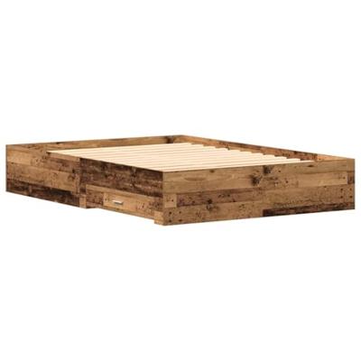 Bedframe met lades met lade Oud hout 135 x 190 cm Bewerkt hout