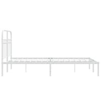 Bedframe met hoofdbord metaal wit 120x190 cm - thumbnail