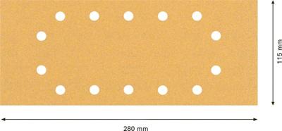 Bosch Accessories EXPERT C470 2608900876 Oscillerend schuurpapier Geperforeerd Korrelgrootte (num) 100 (l x b) 280 mm x 115 mm 10 stuk(s)