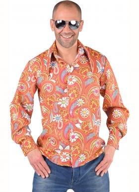Hippie blouse Paisley oranje/bruin