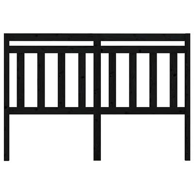 Hoofdbord 126x4x100 cm massief grenenhout zwart Hoofdbord 126x4x100 cm massief grenenhout zwart