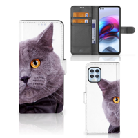 Motorola Moto G100 | Telefoonhoesje | Met pasjeshouder | Kat - thumbnail
