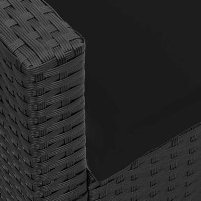 Tuinbank 5-zits met kussens poly rattan zwart