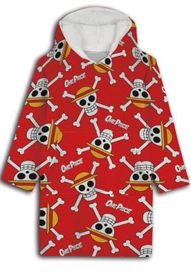 One Piece Hoodie Fleece deken Rood, 7 - 14 jaar