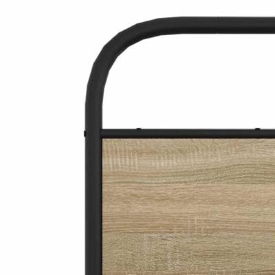 Bedframe zonder matras bewerkt hout gerookt eiken 135x190 cm