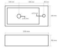 Fontein Best Design Farnetta 37x18x9cm Kraangat Links Mat Zwart - thumbnail