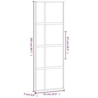 VidaXL Schuifdeur 76x205 cm gehard glas en aluminium zwart - thumbnail