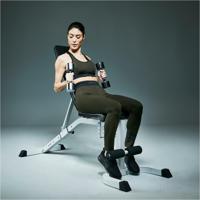 Verstelbare fitnessbank met Curlrack wit - thumbnail