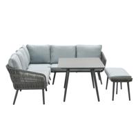 Davis Ld Set 6-Delig Carbon Black Rope Diameter 8Mm Mint Green Garden Impressions - Garden impressions - thumbnail