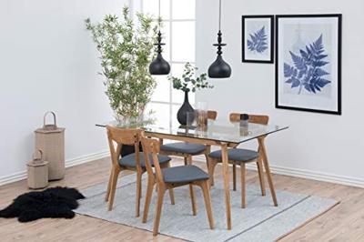 Eetkamerstoel Lysta - stof - donkergrijs (2 stuks) - Leen Bakker