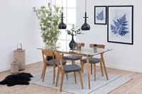 Eetkamerstoel Lysta - stof - donkergrijs (2 stuks) - Leen Bakker - thumbnail