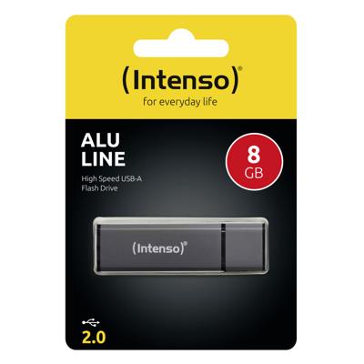 USB stick INTENSO ALU LINE 8 GB Antraciet 8 GB USB stick