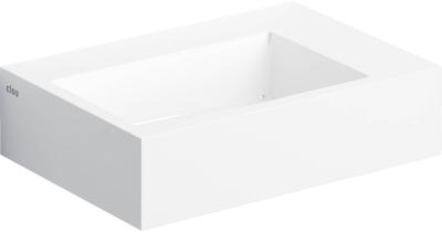 Fontein Clou Flush 2 Plus 42.5x29x10.5cm Mineraal Marmer Glans Wit (Met Voorbewerkt Kraangat Rechts)