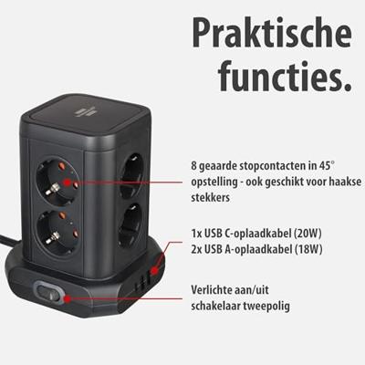 Brennenstuhl 1153560010 Stekkerdoostoren Zwart 1 stuk(s)