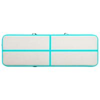 VidaXL Gymnastiekmat met pomp opblaasbaar 400x100x20 cm pvc groen - thumbnail