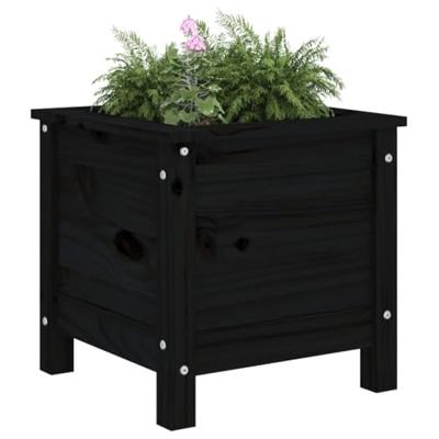 VidaXL Plantenbak 40x40x39 cm massief grenenhout zwart VidaXL Plantenbak 40x40x39 cm massief grenenhout zwart