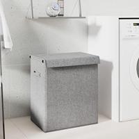 VidaXL Wasmand inklapbaar 51x34,5x59 cm kunstlinnen grijs - thumbnail