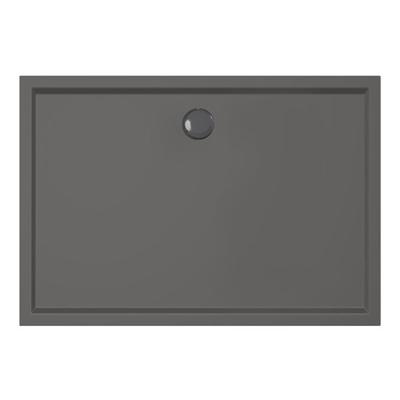 Douchebak Xenz Mariana | 130x90x4 cm | Incl.Afvoersifon-Chroom | Acryl | Rechthoekig | Antraciet mat