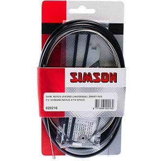 Simson Versnellingskabel set nexus 1700/2150 mm zwart/zilver