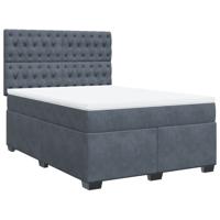 Boxspring met matras fluweel donkergrijs 160x200 cm - thumbnail