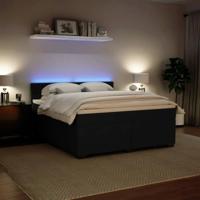 Boxspring met matras fluweel zwart 180x200 cm - thumbnail