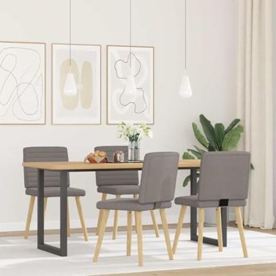 Eetkamerstoelen 4 st draaibaar stof taupe