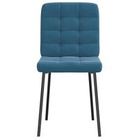 Eetkamerstoelen 2 st fluweel blauw - thumbnail