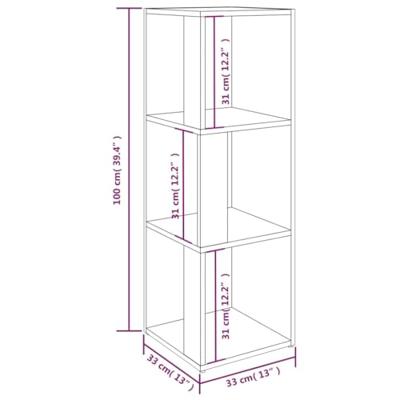 Hoekkast 33x33x100 cm bewerkt hout sonoma eikenkleurig