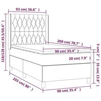 Boxspring met matras en LED stof donkerbruin 80x200 cm - thumbnail