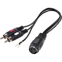 SpeaKa Professional SP-7869832 Cinch / DIN-aansluiting Audio Y-adapter [1x DIN-bus 5-polig - 2x Cinch-stekker] Zwart - thumbnail