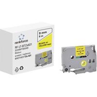 Labeltape Renkforce RF-LT-BTZe621 Compatibel vervangt Brother TZe-621 9 mm Tapekleur: Geel Tekstkleur: Zwart 8 m - thumbnail