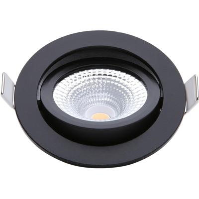 EcoDim LED Inbouwspot 5W - Dimbaar & Waterdicht IP54 - Mat Zwart