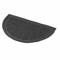 TRIXIE SCHOONLOOPMAT VOOR KATTENBAKKEN HALFROND PVC ANTRACIET 41X25 CM 2 ST - thumbnail