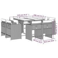9-delige Tuinset met kussens poly rattan gemengd beige - thumbnail