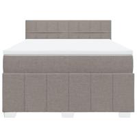 Boxspring met matras stof taupe 140x200 cm - thumbnail