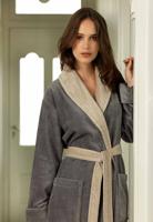 Vandyck badjas velours katoen - grijs-xl - thumbnail