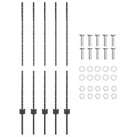 VidaXL Afrasteringspaal 5 pcs grijs 120 cm staal - thumbnail